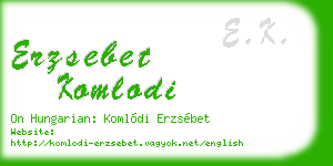 erzsebet komlodi business card