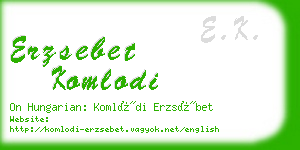 erzsebet komlodi business card